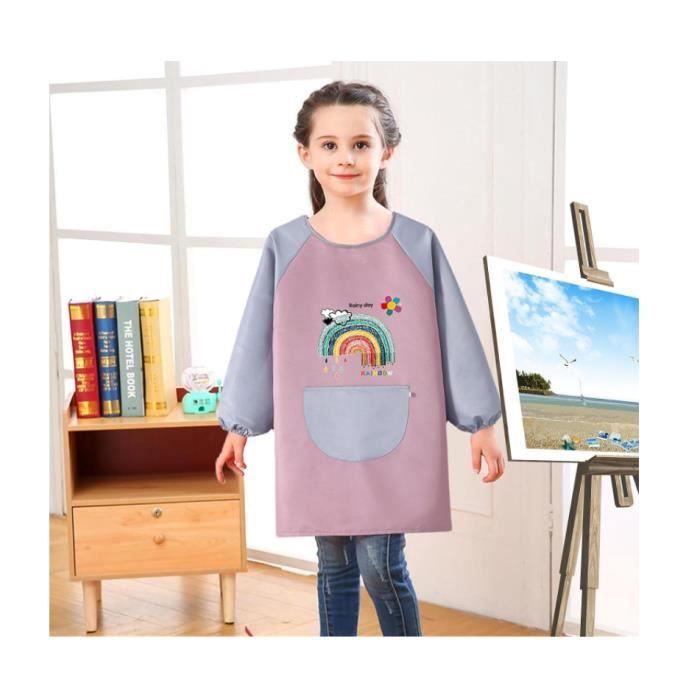 Tablier Enfant Imprimé Queue - Blouse Peinture, Jardinage, Cuisine - Réglable Et Pratique