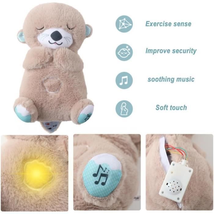 Loutre Veilleuse Peluche BéBé, Ma Loutre Calin Bonne Nuit Doudou Loutre Qui Respire Musicale