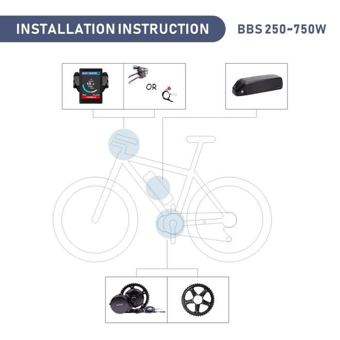 BAFANG BBS01B 250W Moteur Pédalier Centrale Conversion Kit Pour VTT Vélo De Ville Vélo En Route