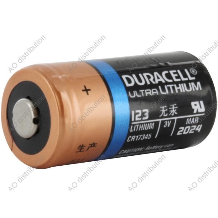 Pile lithium haute puissance Duracell 123 3 V, pack de 1 (CR123 / CR123A /  CR17345)