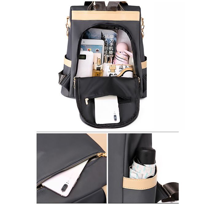Sac à Dos Convertible Anti-vol - Imperméable - Multi-compartiments - Pour Femme - Voyage, Randonnée, Quotidien
