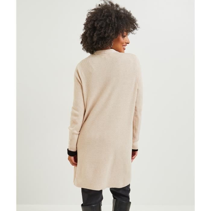 Gilet beige long femme outlet