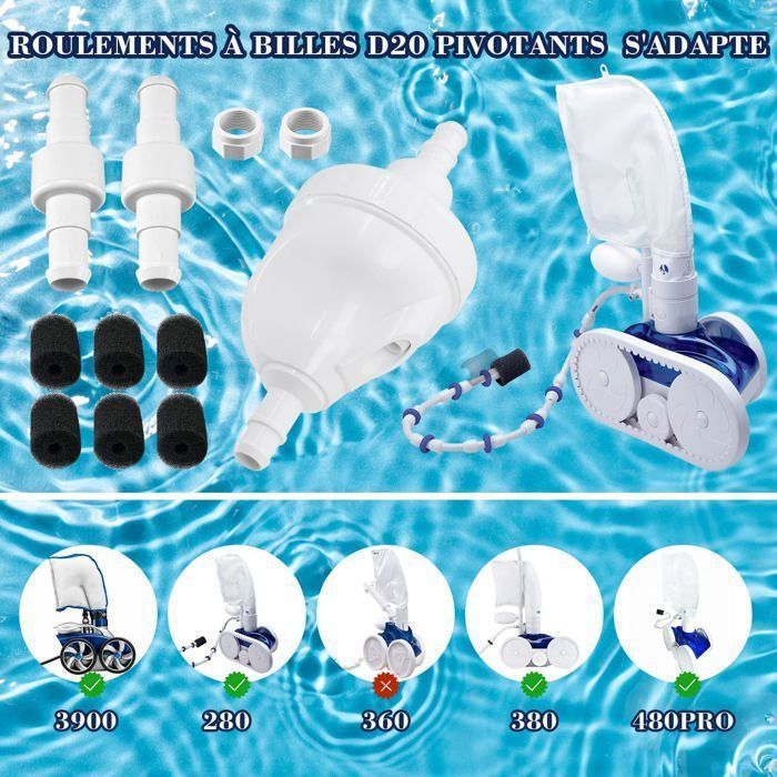 Valve De Recul G52 Pour Nettoyeur De Piscine Polaris - Compatible 180, 280, 380 - Kit Complet, Installation Sans Outil