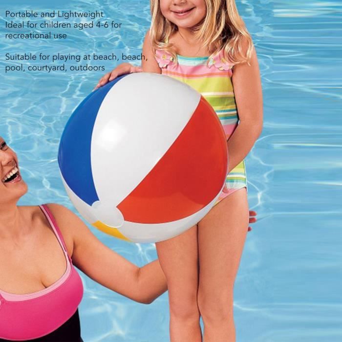 Lot De 2 Ballons De Plage 22 Cm – Multicolores, Valve Anti-fuite – PVC Non Toxique