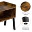 Lot De 2 Tables De Chevet Industriel Vintage – Marron Rustique, MDF Et Métal