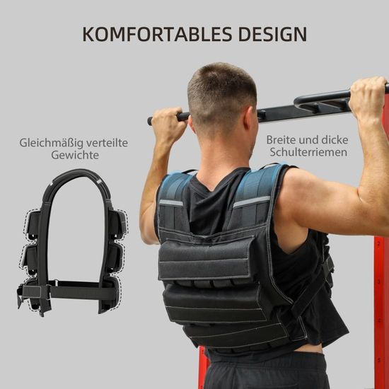 Gilet lesté avec poids réglables pour exercices de cross-training professionnel