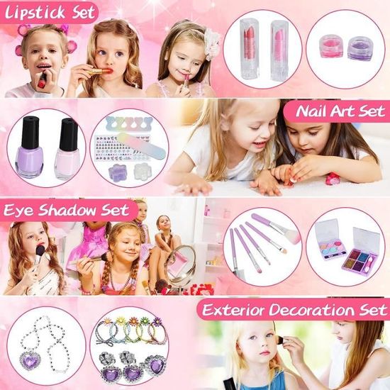 Maquillage Enfant Fille - 36 Pcs Jouets de Maquillage Lavables