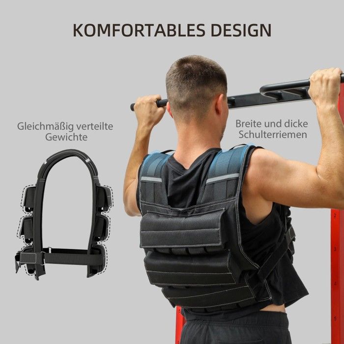 Gilet Lesté 20kg Pour Musculation, Running Et Fitness - Noir Gilet Lesté 20kg Pour Musculation, Running Et Fitness - Noir