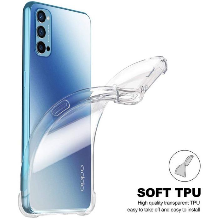 ivoler Coque pour Oppo Reno 8 Lite 5G, Ultra Transparent Étui de
