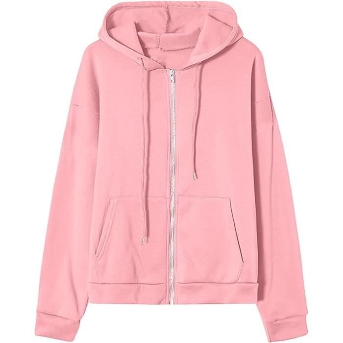 🌸 Sweat à Capuche Zippé Femme Fat Face Rose Taille 10 – Parfait état