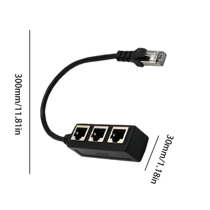 Répartiteur Ethernet LAN RJ45 3 en 1, connecteur d'extension de réseau,  câble adaptateur pour Extension de réseau 1 [89A848A] - Cdiscount  Informatique