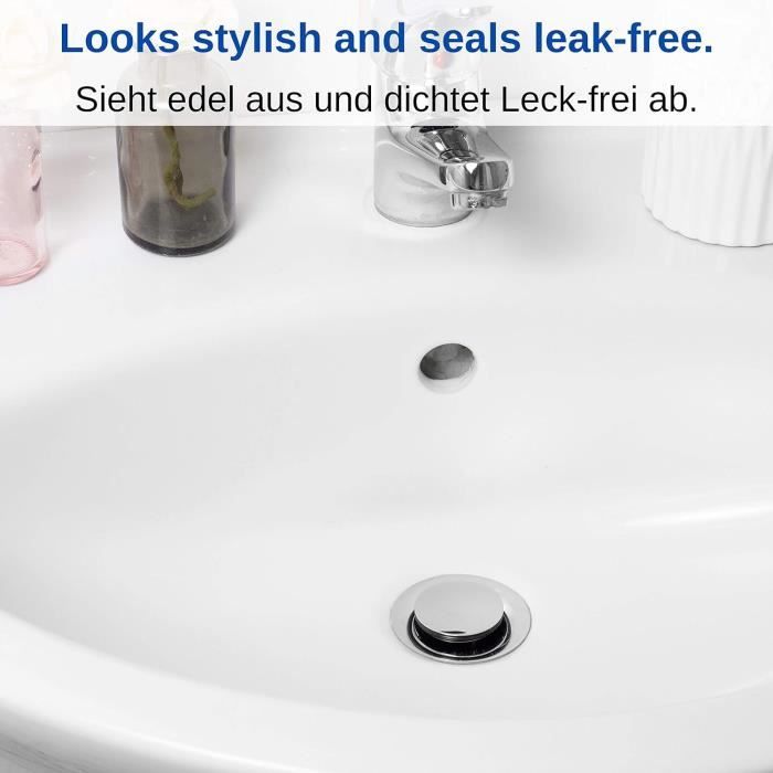 Bouchons De Lavabo Universels - Lot De 4, Diamètre 40 Mm, Laiton Et ABS, Filtration Cheveux, Pour Salle De Bain Et Cuisine