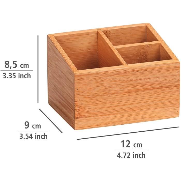 Boîte De Rangement Imitation Marbre SPORTARC - 5 Compartiments En Bois Pour Salle De Bain : Brosses à Dents, Maquillage, Rasoirs, Papeterie (21x9x10cm)