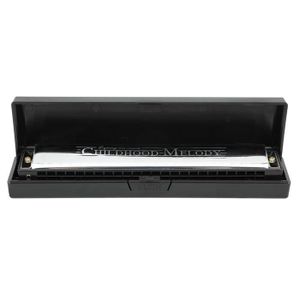 Harmonica 10 Trous Blues Key Db - Instrument Avec Couvercle Acier Inoxydable Et Résine ABS, Pour Débutants Et Professionnels (Noir)