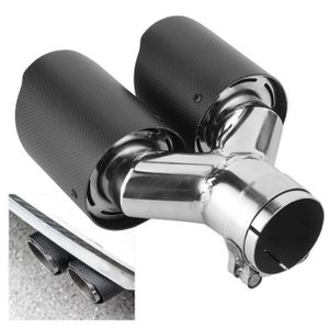 Embouts D'Échappement Doubles Acier Inoxydable 63-76mm - Longueur 220mm - Tuning Voiture