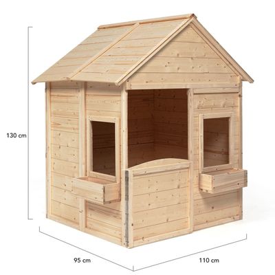 Cabane Jardin Enfant Outsunny – Chalet En Bois épicéa Avec Porte Et Fenêtres – 151x112,5x142 Cm – Dès 3 à 7 Ans – Bleu