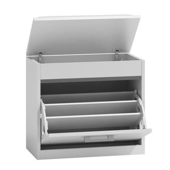 Meuble A Chaussures Banc Coffre Moderne Milano 30 Blanc