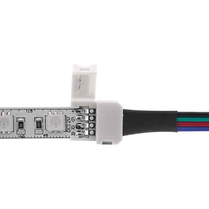 Câble Double Connecteur Rapide Ruban LED 12/24V DC Monochrome 10mm - Ledkia