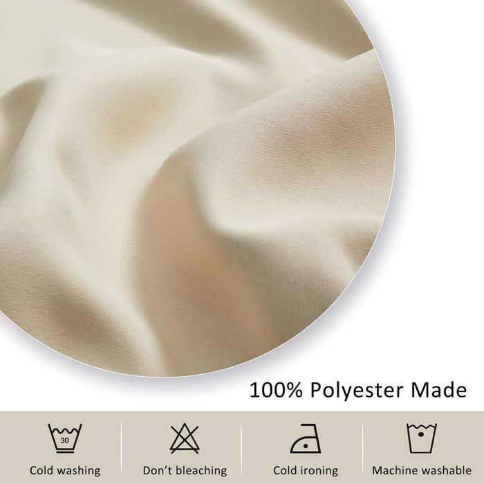 Rideau Occultant Beige 140x240 Cm - 2 Panneaux à œillets, Thermique Et Anti-bruit