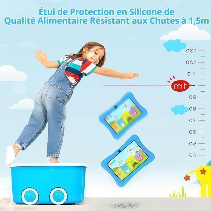 Plimpton Tablette Enfants 10 Pouces Android 13, Tablette Educative Avec Wifi Ram 6 Go 2 4 Go Etendu 32 Go Rom 6000mah Certifie Gms Controle Parental Etui Antichoc Eva Plimpad Kids 10 Violet
