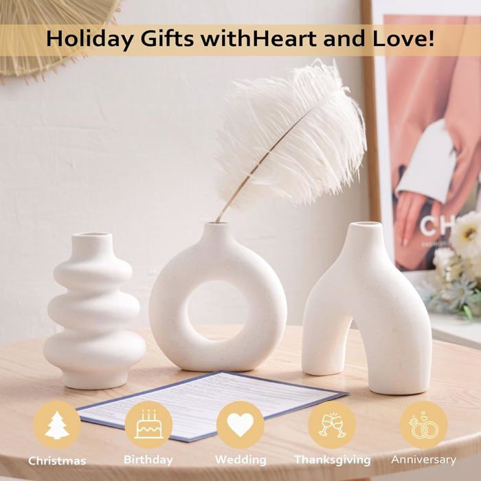 Lot De 2 Vases En Céramique Or - Style Minimaliste Bohémien Moderne Pour Salon, Mariage Et Chambre