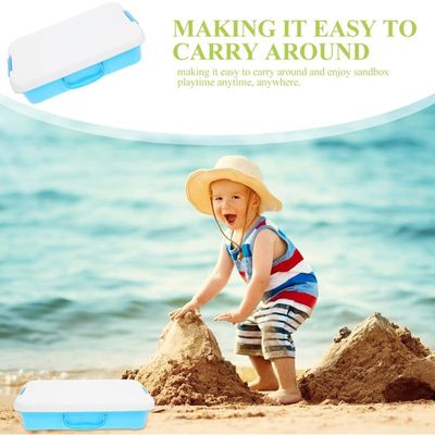 HANABASS – Bac à Sable Pliable Et Portable Avec Couvercle – 38 X 25 X 8,5 Cm – Bleu Foncé