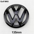 BEQ Insigne badge logo emblème avant 135mm pour  Volkswagen VW golf 6 VI MK6 -Noir brillant-0