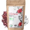 Hibiscus Bio 200g - Fleur Hibiscus pour Bissap, Thé glacé, Infusion et Tisane-0