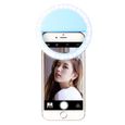 Selfie Light Ring,Selfie Anneau Lumière, 36 LED Clip-on Selfie éclairage Amélioration Fill Light USB chargé - bleu-0
