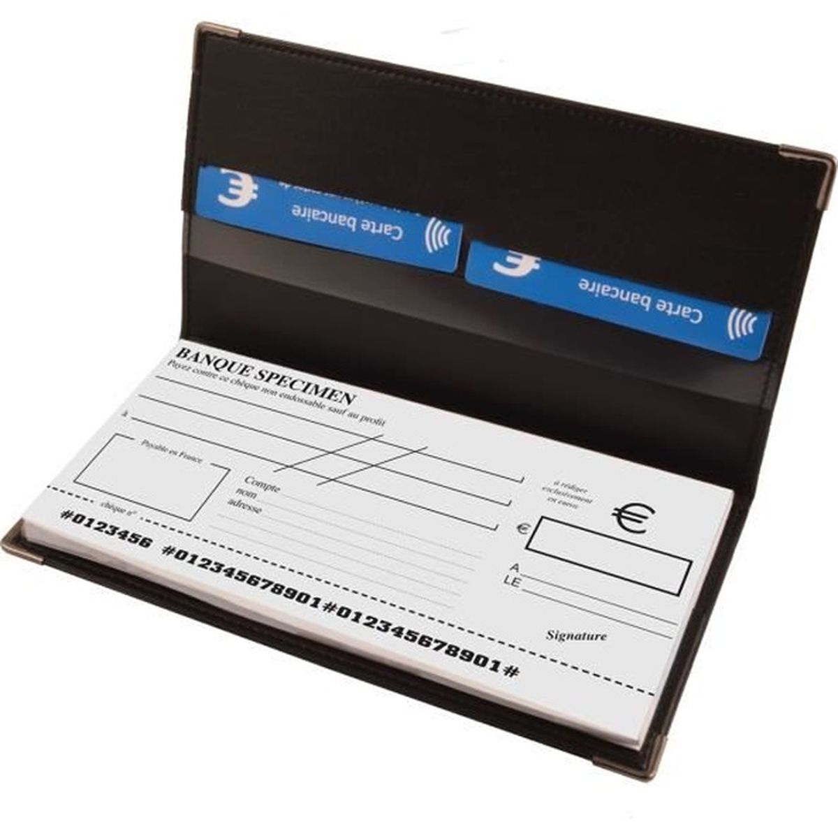 Porte ch/équier dor/é Or Fabrication fran/çaise Simili Cuir Renfort m/étal aux Angles /étui prot/ège