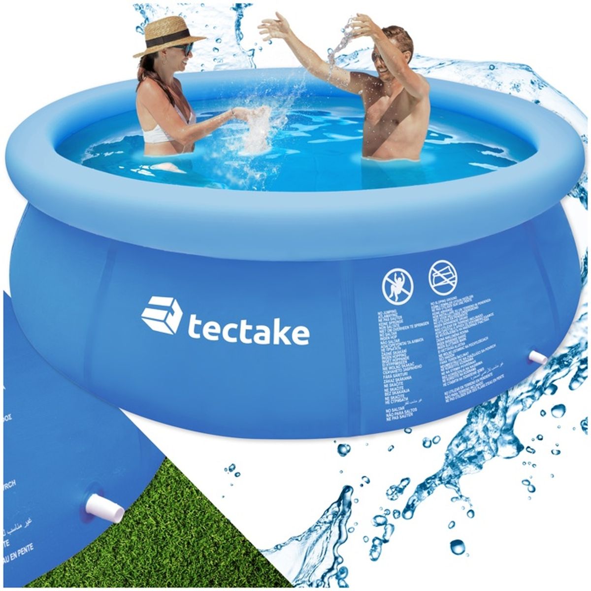 TECTAKE Piscine Hors Sol Autoportante Gonflable Ronde Ø10 cm x 10 TECTAKE Piscine Hors Sol Autoportante Gonflable Ronde Ø10 cm x 10