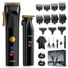 SEJOY Tondeuse Cheveux Professionnelle pour Homme, Kit de Coupe de Cheveux et Tondeuse à Lame en T, Sans Fil avec Écran LED, Noir