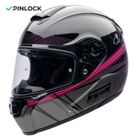MOTOBLOUZ OPTIMUS CHERRY-BLOSSOM Casque de moto intégral avec visière solaire | Homologué ECE 22.06 | Pinlock Inclus | B