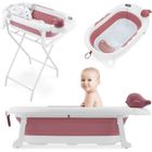 Baignoire bébé pliante - Moby-System - Holly - Thermomètre LCD - Coussin doux - Support métallique