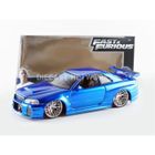 Voiture Miniature de Collection - JADA TOYS 1/24 - NISSAN Skyline GTR R34 - Fast And Furious - Bleu - 97173BL