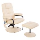 HOMCOM - Fauteuil de relaxation massant - Simili cuir - 77x84x95cm - Beige