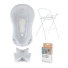HYLAT BABY Baignoire pour Bébé - HYLAT - Certifié TÜV, sans BPA - Ensemble de 4 pièces - Friends: Gris - Collection Prime - Fabriqué dans l'UE