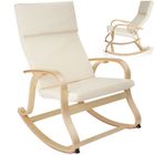 FAUTEUIL - TECTAKE - Fauteuil à bascule ROCA Supporte jusqu'à 150 kg avec un Rembourrage confortable et un coussin - Beige