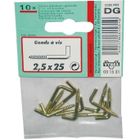 VYNEX Gond à vis - acier laitonné - 4x50 mm