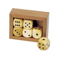 Boîte de dés en bois - Toys Pure - 6 dés de 1,6 cm - Pour enfants à partir de 3 ans
