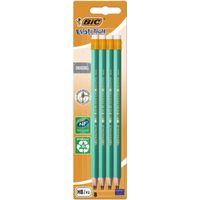 BIC Evolution Original Crayons à Papier avec Gomme Intégrée - HB, Blister de 8