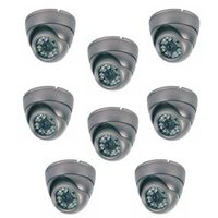8XCamera de surveillance MD-200G Dome CCTV gris IR 24 LED - Couleur 420TVL metal