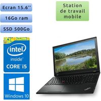 Lenovo ThinkPad L540 - Windows 10 - i5 16Go 500Go SSD - 15.6 - Webcam - Workstation Ordinateur Portable PC Noir