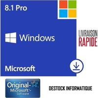 Windows 8.1 Pro / Professionnel 32/64 bits - Livraison rapide 7/7j (Destock Informatique) !