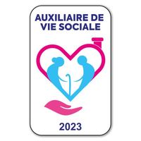 Autocollant Sticker - Vignette Caducée 2023 pour Pare Brise en Vitrophanie - V11 Auxiliaire de Vie Sociale 