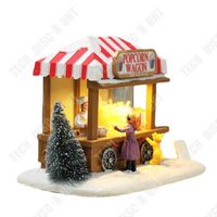 TD® Cabane de neige créative illuminée, petite maison, camion de nourriture pop-corn, décorations de noël, ornements