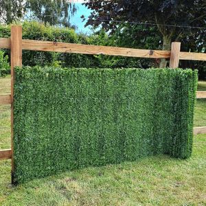 TAILLE-HAIE Evergreen 1 x 3 m artificiel haie de conifères Plastique Clôture de jardin de dépistage de confidentialité – Vert.[Q133]