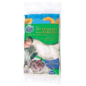 KIT HABITAT - COUCHAGE Lit douillet pour hamster sachet de 25 gr, couleur blanc. - animallparadise 3 Blanc