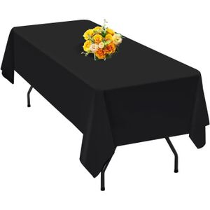 Nappe en tissu Polyester noir uni, nappe de Table à manger de Style Simple  et moderne pour un Look haut de gamme 1 pièce, Mode en ligne