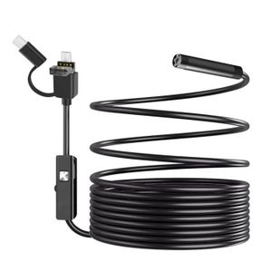Endoscope étanche Ajustable FS-AN02 - 5.5mm, 2m, 6 LED, IP67, Pour Inspection De Tuyaux, Moteurs, Etc. !